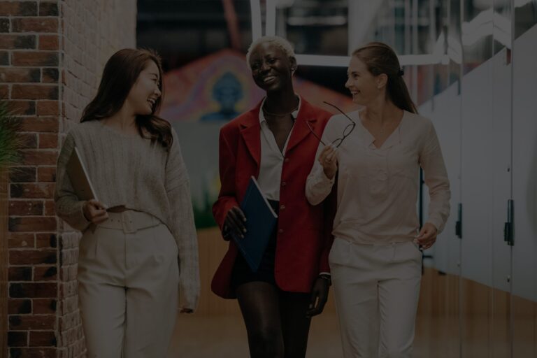 Three confident executives working as a team, ready for their Orals presentation.